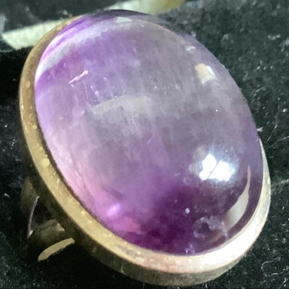 6.5 Large Fluorite Silver Ring - Picture 5 of 7